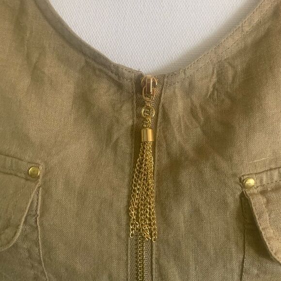 🎄Ellen Tracy Linen Roll Tab Tunic - Picture 2 of 7